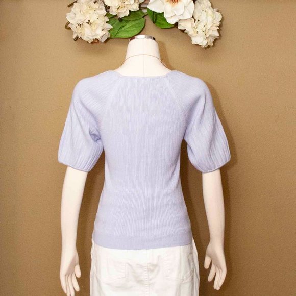 NWT J. Crew Square Neck Sweater w/Blouson Sleeves - color Soft Wisteria … - Picture 4 of 9